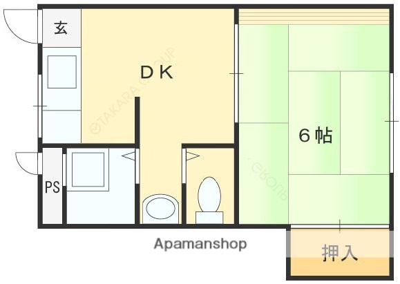 NEW高井田マンション(1DK/3階)の間取り写真