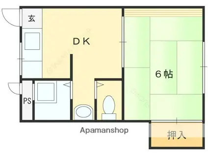 NEW高井田マンション(1DK/3階)の間取り写真