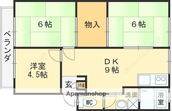 パナハイツ チエ(3SLDK/2階)の間取り写真