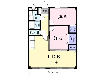 エムエステート(2LDK/2階)の間取り写真