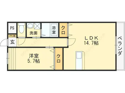 ロックフォルティ(1LDK/3階)の間取り写真