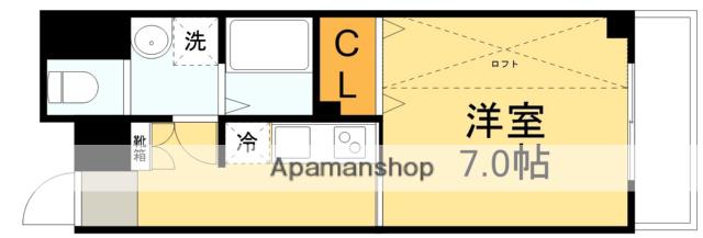 小阪レカンⅤ(1K/4階)の間取り写真