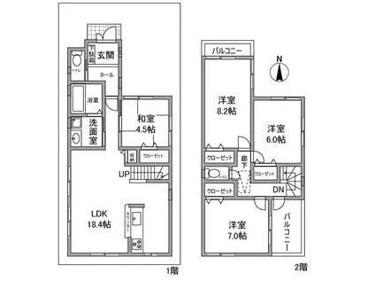 阪急電鉄神戸線 武庫之荘駅 バス乗車時間：10分 常陽中学校バス停で下車 徒歩3分 2階建 築14年(4LDK)の間取り写真