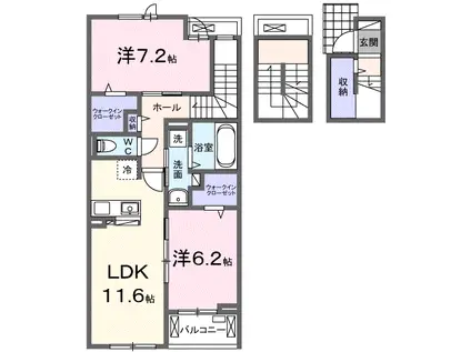 コンフォール北伊丹(2LDK/3階)の間取り写真