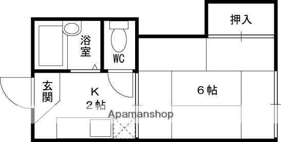 ハイツ舞Ⅱ(1K/1階)の間取り写真