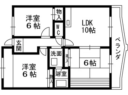 メゾンアザレア(3LDK/6階)の間取り写真