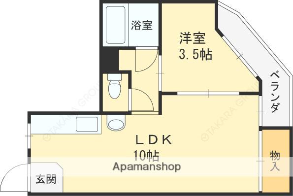 マンション杉岡(1LDK/3階)の間取り写真