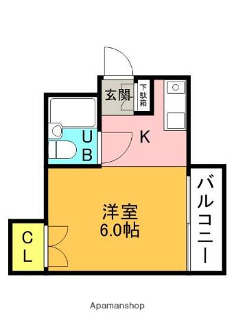コーポハニワ池田(ワンルーム/1階)の間取り写真