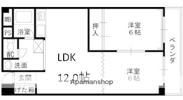 コンフォール見浪(2LDK/3階)の間取り写真