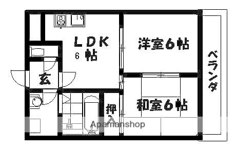 ハイウェール(2DK/2階)の間取り写真