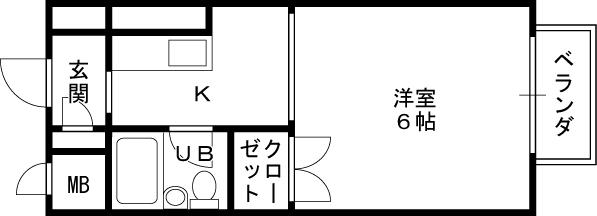 ラ・グラシア(1K/2階)の間取り写真