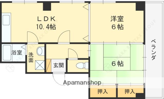 ヴェルドミール(2LDK/8階)の間取り写真