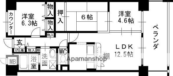 リヴィエール・デュ・ノール(3LDK/1階)の間取り写真