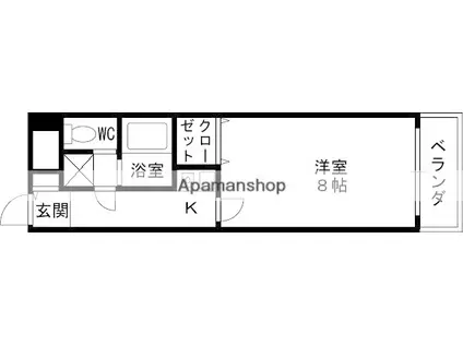 エトワール5(1K/2階)の間取り写真