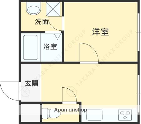 LILOアパートメント鶴見(1DK/2階)の間取り写真