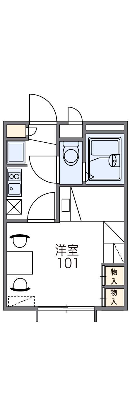 レオパレス望(1K/1階)の間取り写真