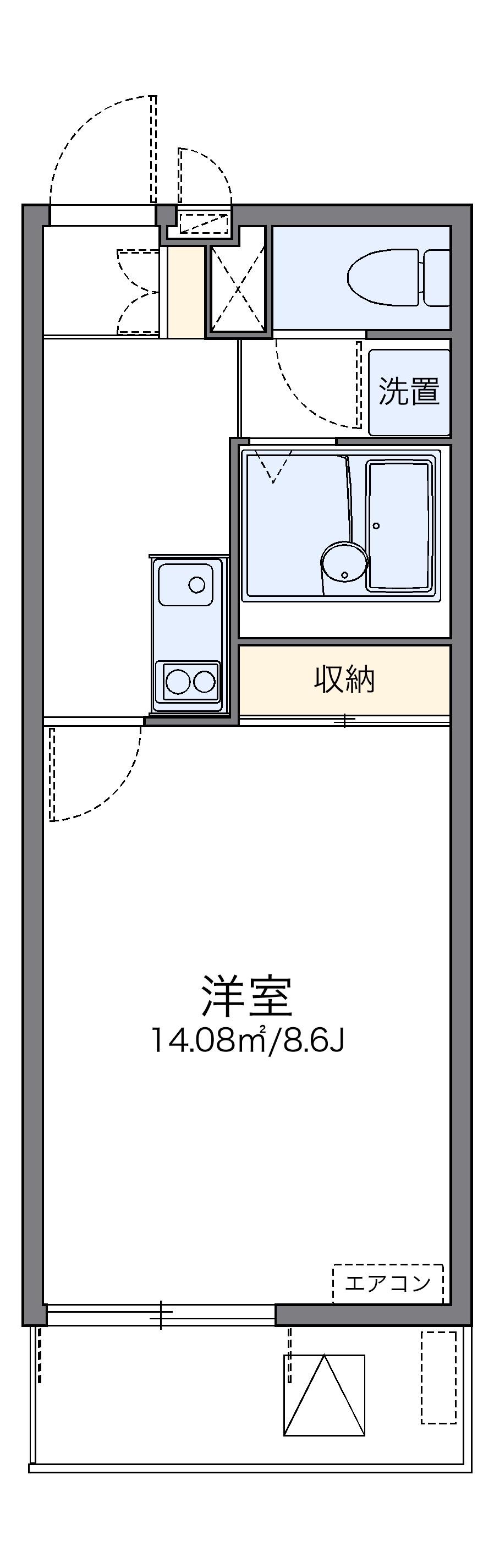 レオネクスト東郷通Ⅱ(1K/3階)の間取り写真