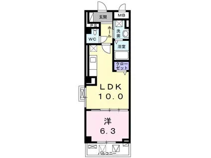 ラ ヴィータ西梅田(1LDK/4階)の間取り写真