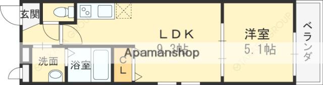 フジパレス鶴見Ⅹ番館(1LDK/1階)の間取り写真