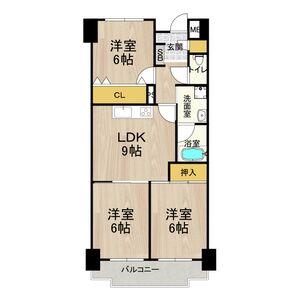 シャトーレイクルイーズ(3LDK/1階)の間取り写真