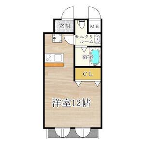 メゾンパティオⅡ(1K/3階)の間取り写真