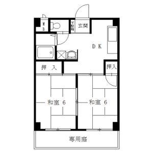 プチハイム薫(2DK/1階)の間取り写真