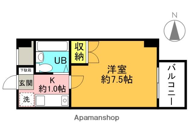 シャルマン明美の里(1K/4階)の間取り写真