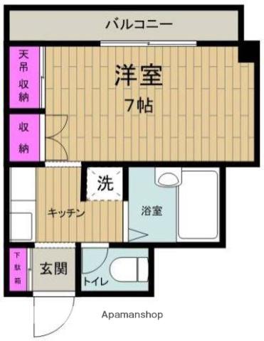 グリーンハイツ今津(1K/4階)の間取り写真