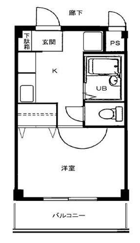 セピアコート(1K/2階)の間取り写真