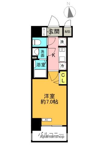 スワンズシティ大阪城コスタ(1K/10階)の間取り写真