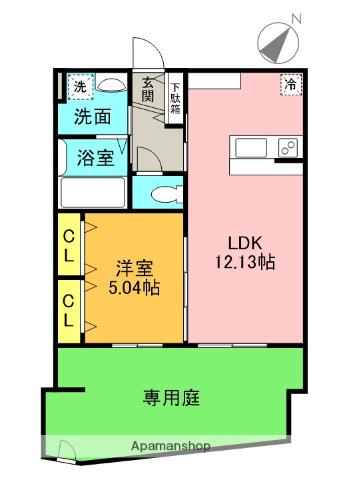 メゾン・デ・ベルジュ鴫野(1LDK/1階)の間取り写真