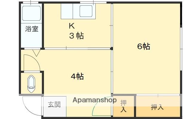 杉マンション(2K/3階)の間取り写真