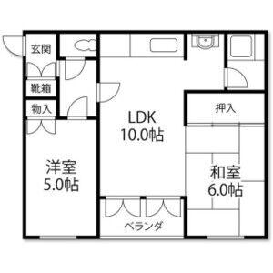 アパルトマンK(2LDK/4階)の間取り写真