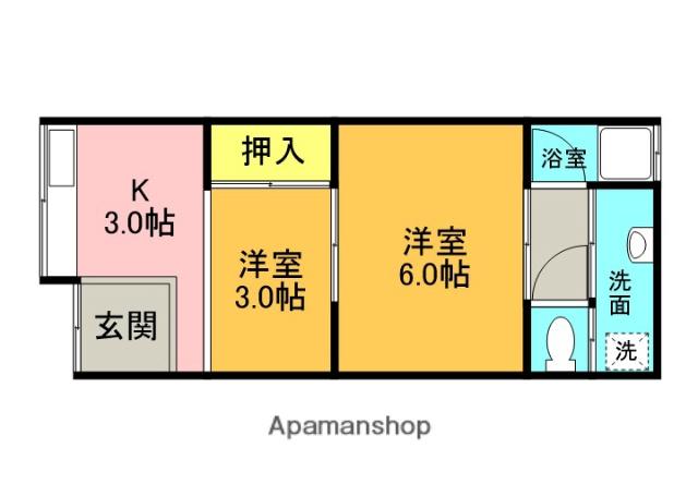 京阪電気鉄道京阪線 萱島駅 徒歩19分 1階建 築59年(2K)の間取り写真
