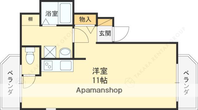 ライフテック野崎駅前(ワンルーム/1階)の間取り写真