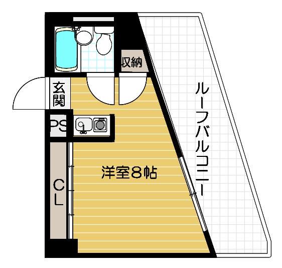 JPアパートメント東淀川4(ワンルーム/5階)の間取り写真