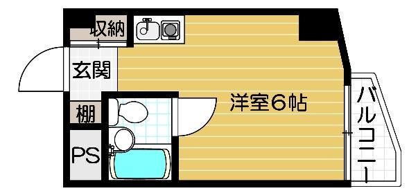 JPアパートメント東淀川4(ワンルーム/4階)の間取り写真