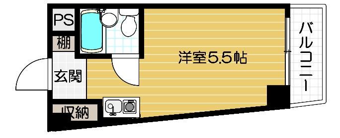 JPアパートメント東淀川4(ワンルーム/4階)の間取り写真