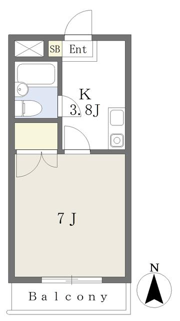 ICROSS AM野崎(1K/3階)の間取り写真