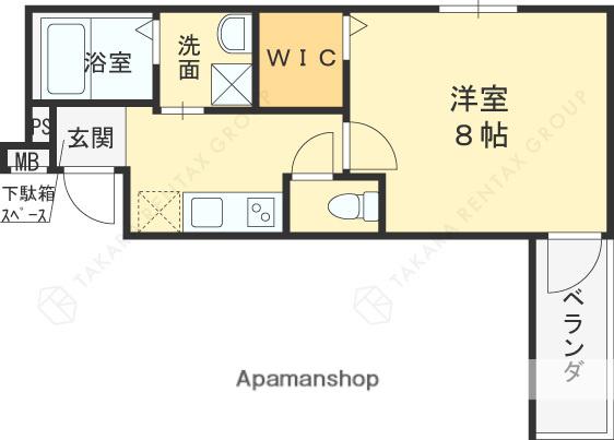 フジパレス鴻池新田Ⅱ番館(1K/1階)の間取り写真