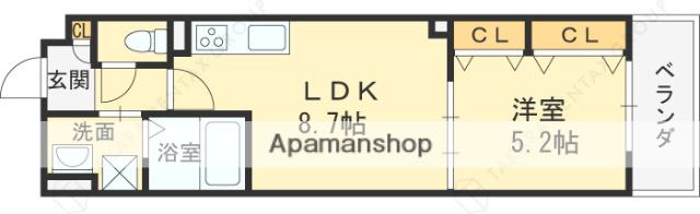 ピレーネ北条Ⅰ(1LDK/2階)の間取り写真