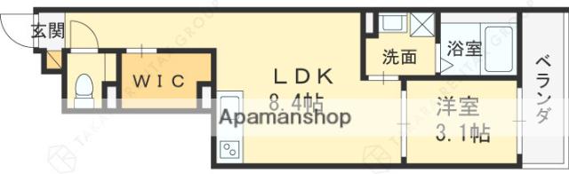 S-MOVE大阪鶴見(1LDK/4階)の間取り写真