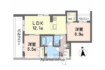 ブライラント(2LDK/3階)の間取り写真