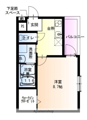 フジパレス今津中イースト(1K/1階)の間取り写真