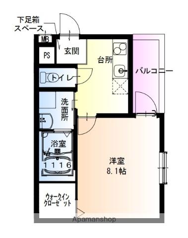 フジパレス今津中ウエスト(1K/3階)の間取り写真