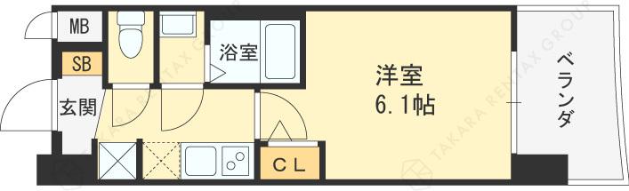 ALIVIS放出(1K/11階)の間取り写真