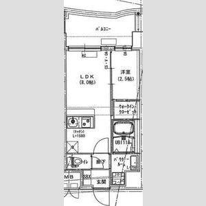 ALIVIS放出(1LDK/8階)の間取り写真