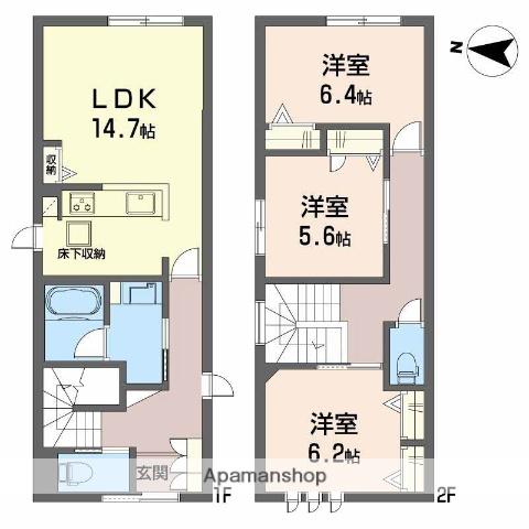 エレガンス鶴見(3LDK/1階)の間取り写真