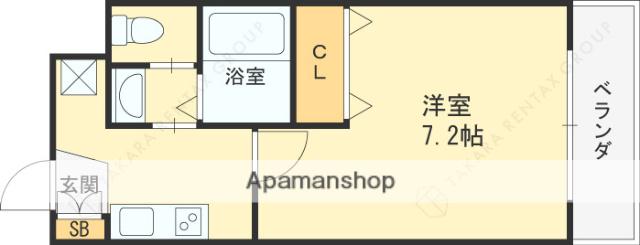 AILE放出(1K/2階)の間取り写真