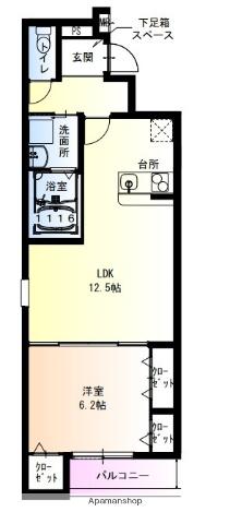 フジパレス鴻池新田Ⅴ番館(1LDK/1階)の間取り写真